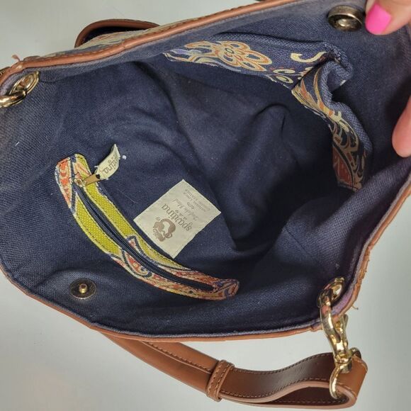 SPARTINA 449 LINEN + LEATHER RESORT FLORAL PREPPY PURSE BAG DAUFUSKIE ISLAND SC - Picture 8 of 16